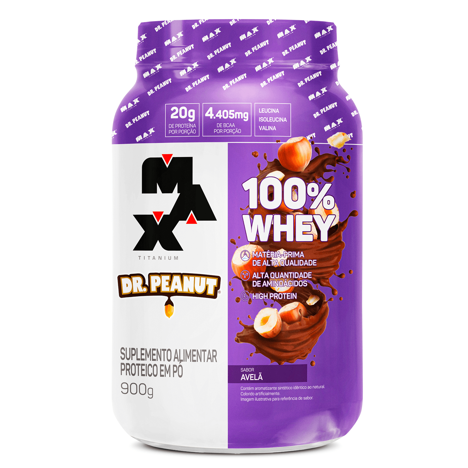 Max Titanium 100% Whey Protein Dr. Peanut Pote 900g