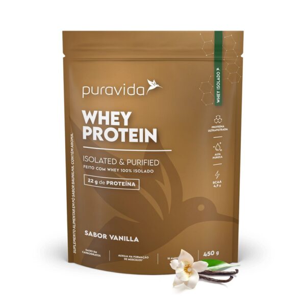 Puravida Proteínas Whey Protein Isolado Vanilla 450g