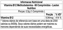 Lauton Vitamina B12 Metilcobalamina 9,94mcg - 60 Cps - 58 g
