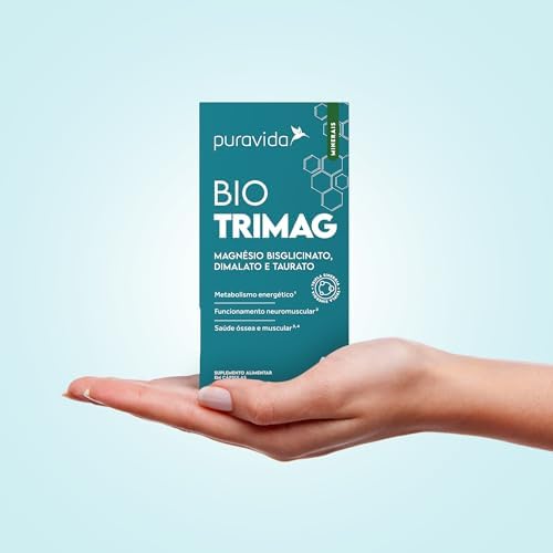 Puravida Vitaminas Bio Trimag Magnésio Bisglicinato Dimalato Taurato 60 Cápsulas
