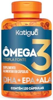KATIGUÁ Ômega 3 Tripla Fonte, EPA + DHA + ALA, 1000 mg, 120 Cápsulas Softgel, 30 Doses
