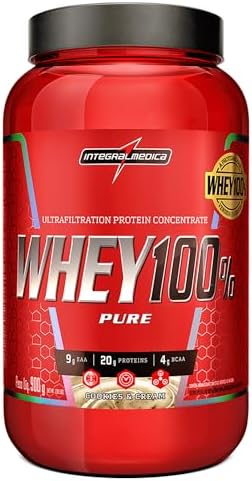 Integralmédica – Whey Protein Concentrado Cookies and Cream 100% Pure – 21g de Proteína por Scoop