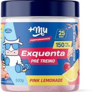 Mais Mu Pré treino, +, Exquenta, Sabor Pink Lemonade, Com Cafeína, Palatinose e Taurina - 500g