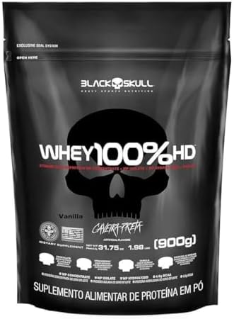 Black Skull Whey 100% Hd – 900G Refil Baunilha