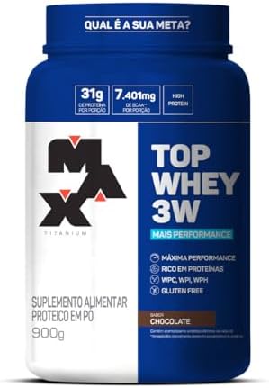 Max Titanium BR Top Whey 3W (900g) – Sabor Mais Performance – Chocolate