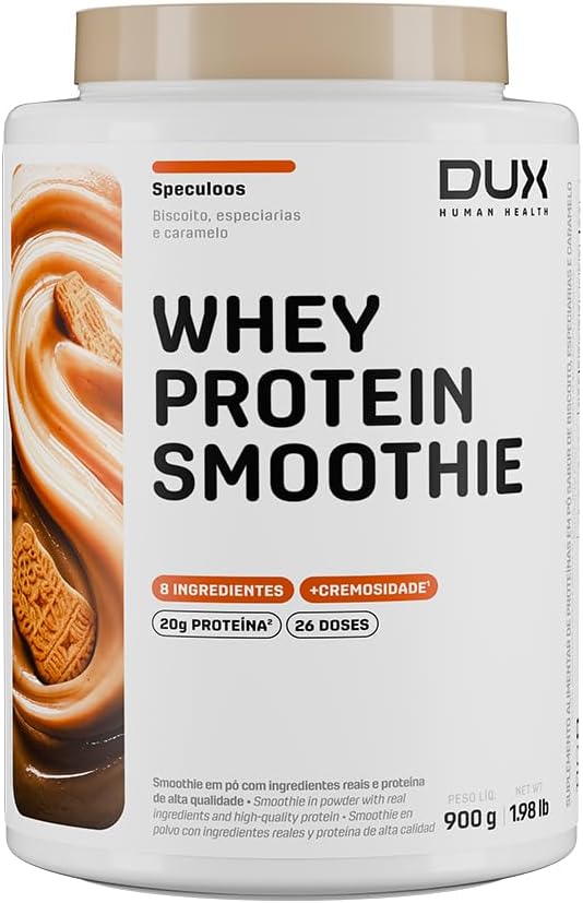 Dux Company Whey Protein Smoothie 900g Speculoos – Suplemento Proteico com 20g de Proteína por