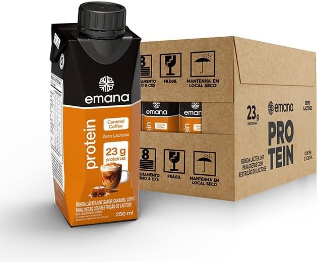 Emana Protein Bebida Proteica Sabor Caramel Coffee – 12 Unidades de 250ml
