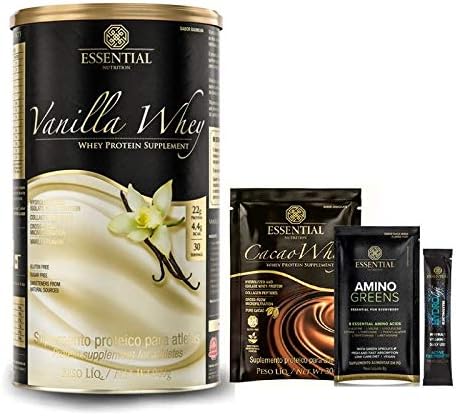 Essential Nutrition Vanilla Whey 30 Doses + 4 Amostras Sortidas