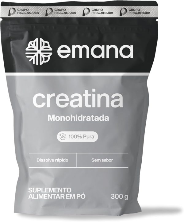 Emana Creatina Monohidratada 100% Pura Sem Sabor Micronizada – 300g