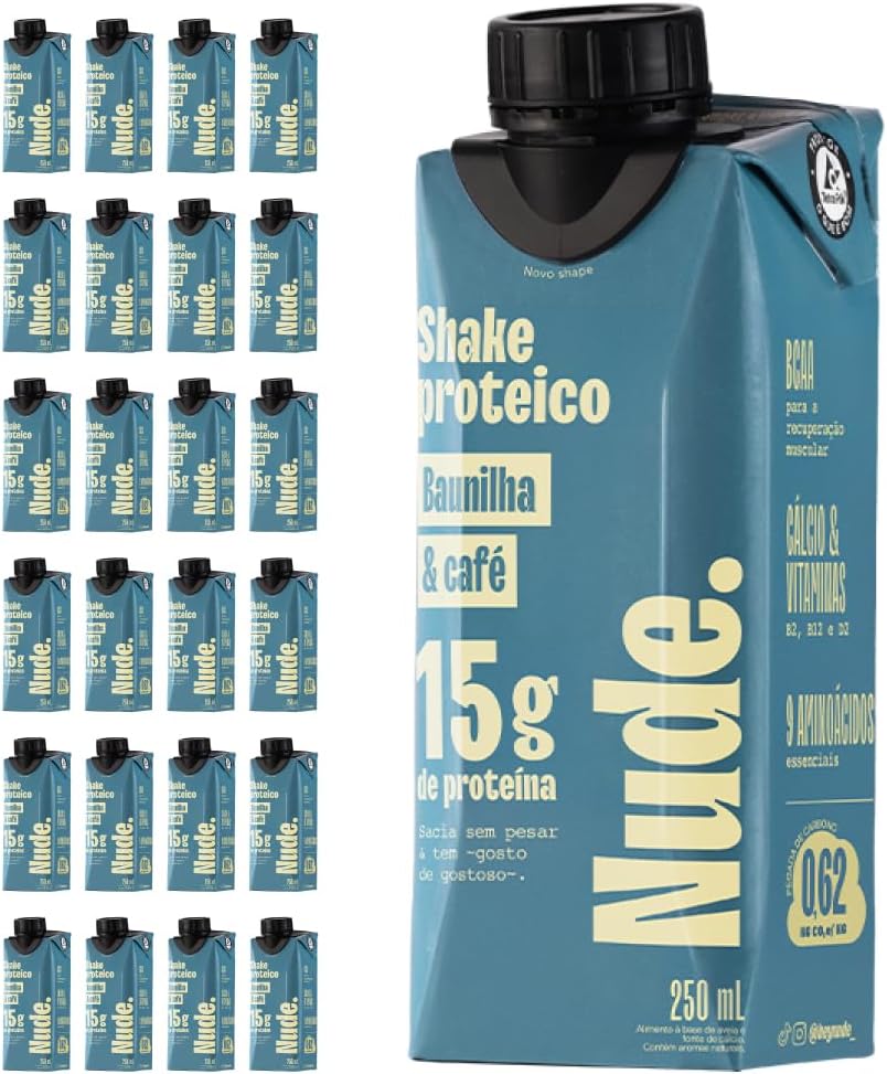 Nude Shake Proteico Baunilha e Caf?? 250ml Pack com 24 Unidades