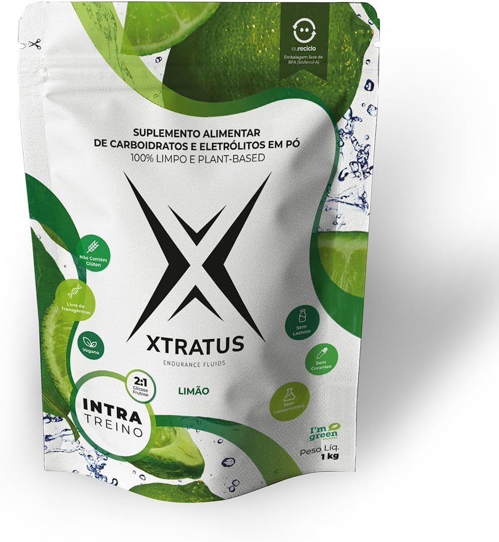 Xtratus Endurance Fluids – Suplemento de Carboidratos e Eletrólitos Intra-Treino com Limão – Livre de