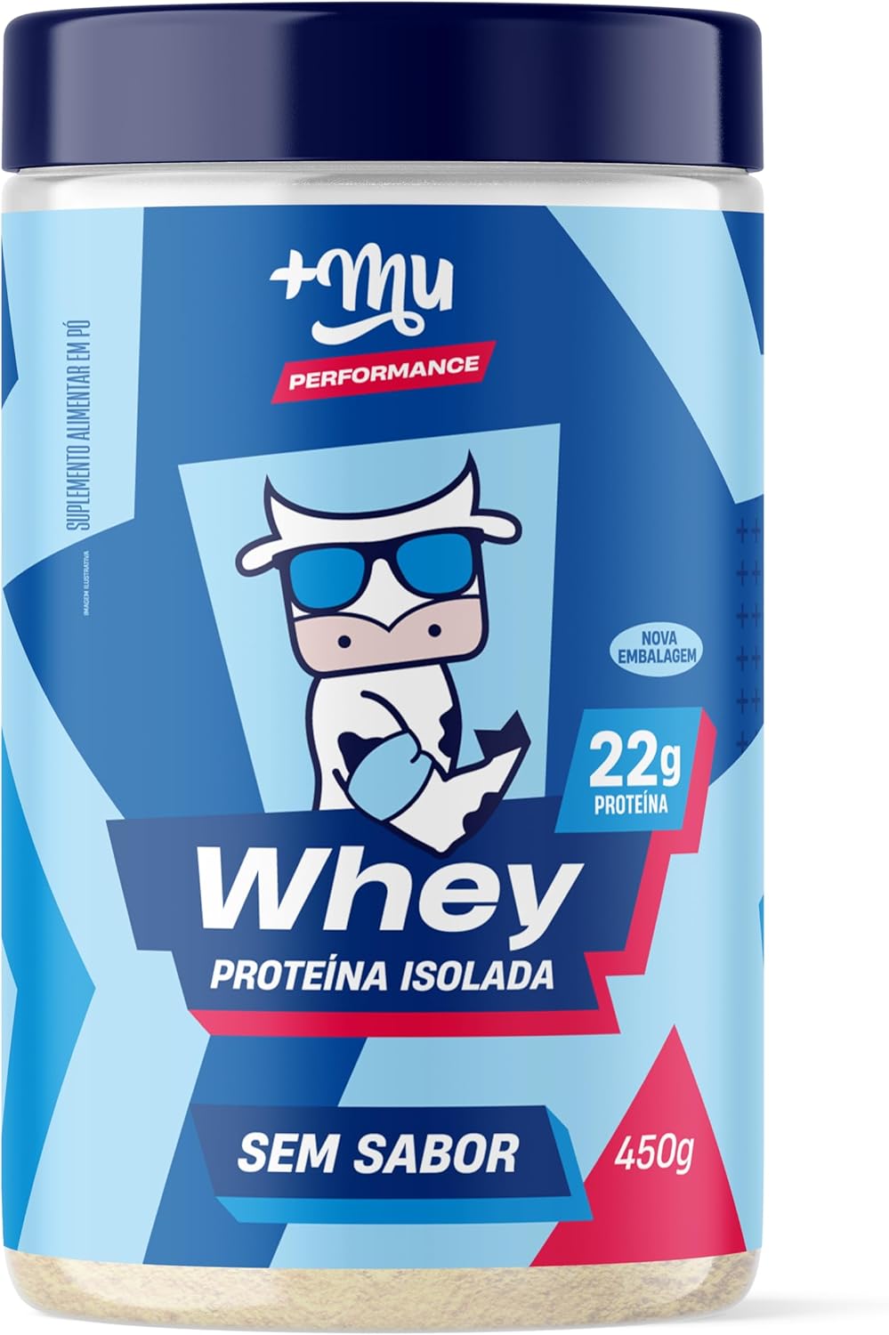 +Mu Whey Isolado Sem Sabor 22g Proteína – 450g