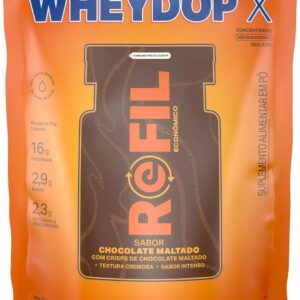 GSG Nutrição Refil Whey Protein WHEYDOP X Chocolate Maltado 900g Proteína Concentrada não