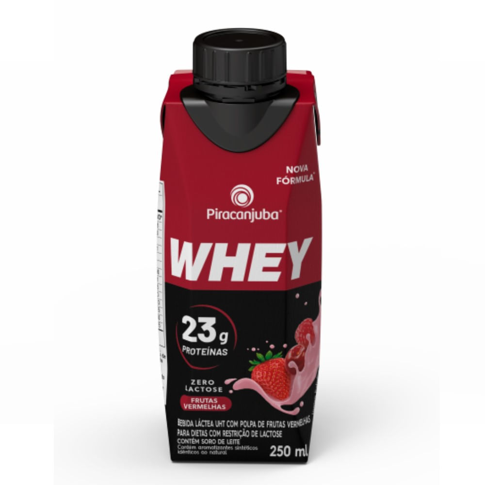 Piracanjuba Whey Zero Lactose Sabor Frutas Vermelhas 23g - 250ml