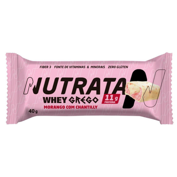 Nutrata Whey Grego Bar Morango com Chantilly 40g