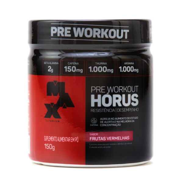 MAX Titanium Pre Workout Hórus Sabor Frutas Vermelhas 150g
