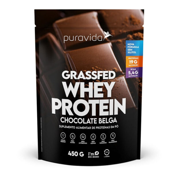 Puravida Proteínas Grassfed Whey Protein Chocolate Belga 450g