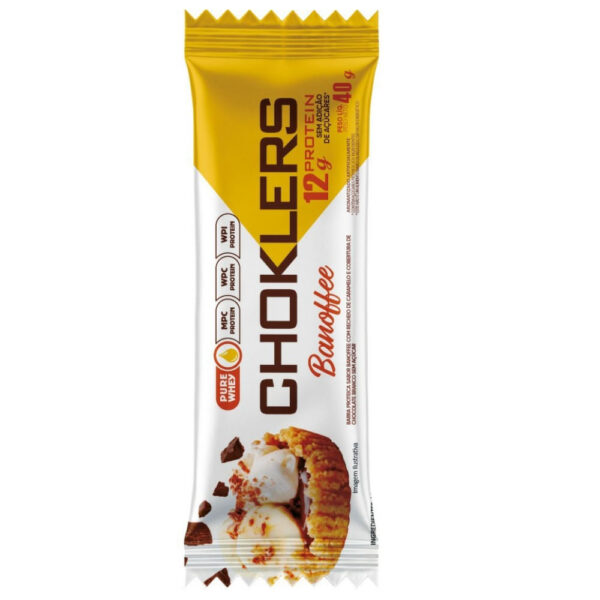 Choklers Barra Proteica 12g Protein Banoffee Sem Açúcar 40g