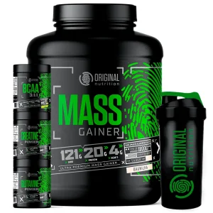 Kit Massa Hipercalórico MASS GAINER + BCAA + Creatina 100g + Glutamina 100g