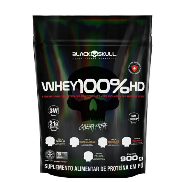 BLACK SKULL Whey 100% HD Refil 900g