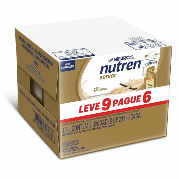 Nutren Complemento Alimentar Senior Sabor Baunilha 9 Unidades de 200ml Cada