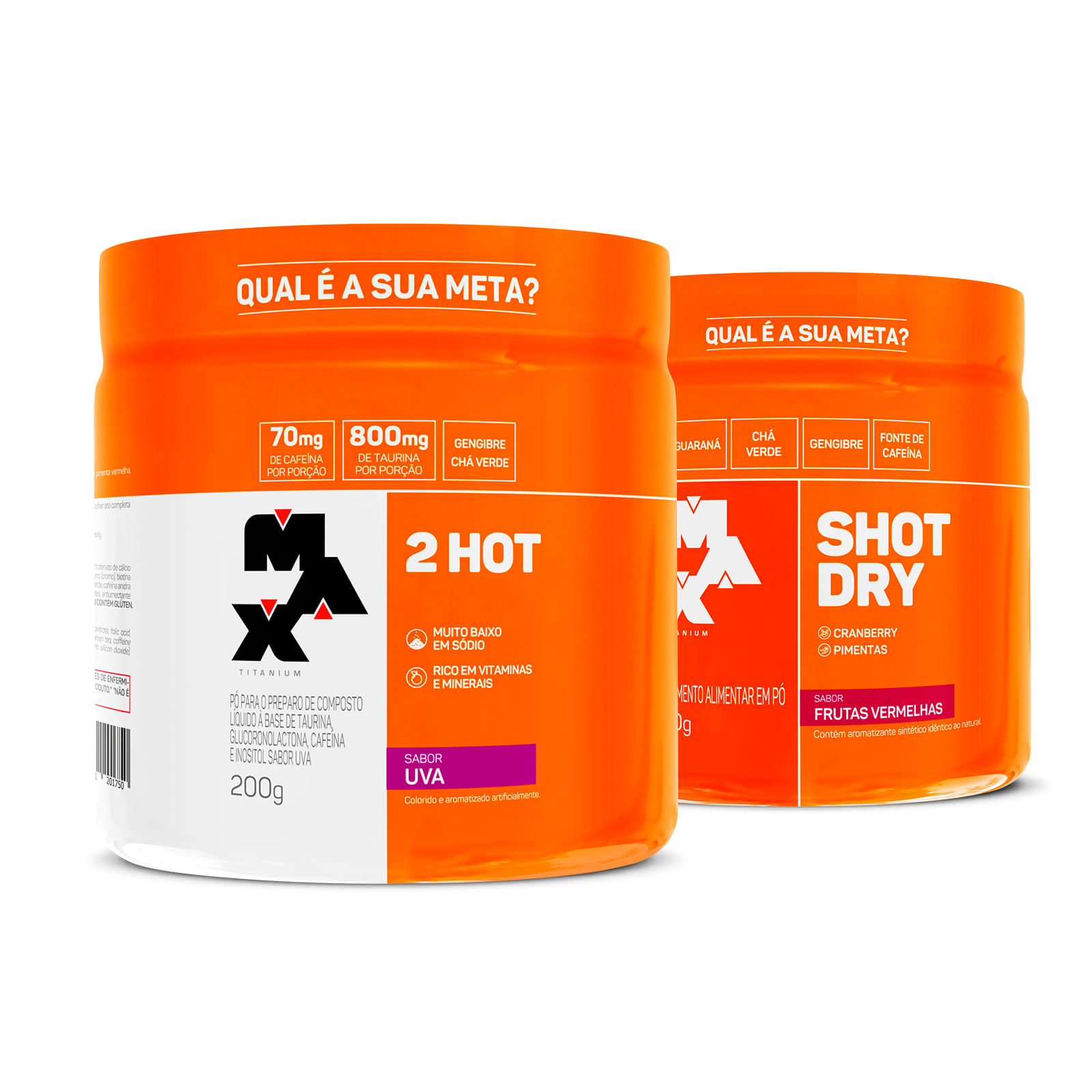 Max Titanium Kit Queima Calorica Extrema: Shot Dry + 2Hot _