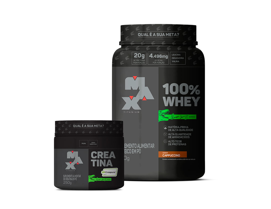 Max Titanium Kit Dino Extreme 100% Whey + Creatina Creapure