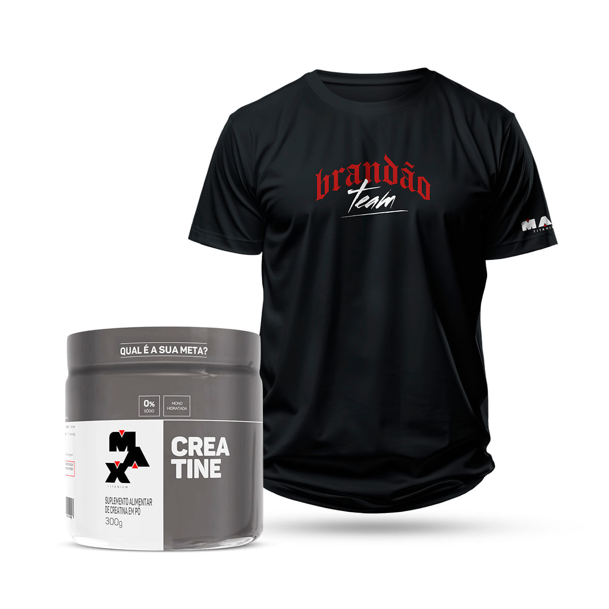 Max Titanium Kit Creatina 300g + Camiseta Elite Team Show - Team Brandao