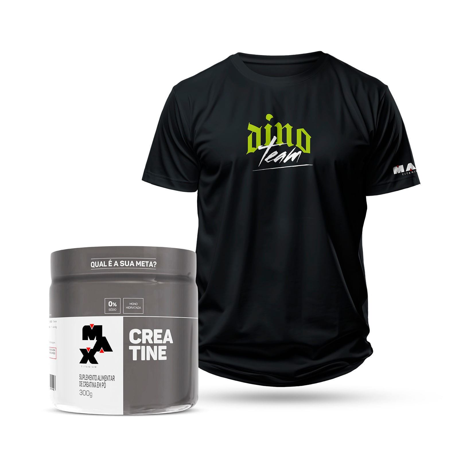 Max Titanium Kit Creatina 300g + Camiseta Elite Team Show - Team Dino