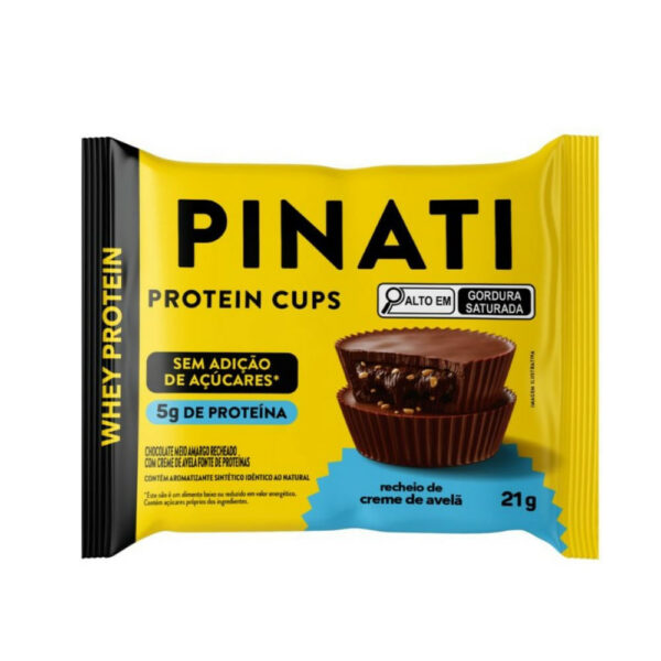 Pinati Protein Cups Chocolate Meio Amargo Recheio de Creme de Avelã 21g