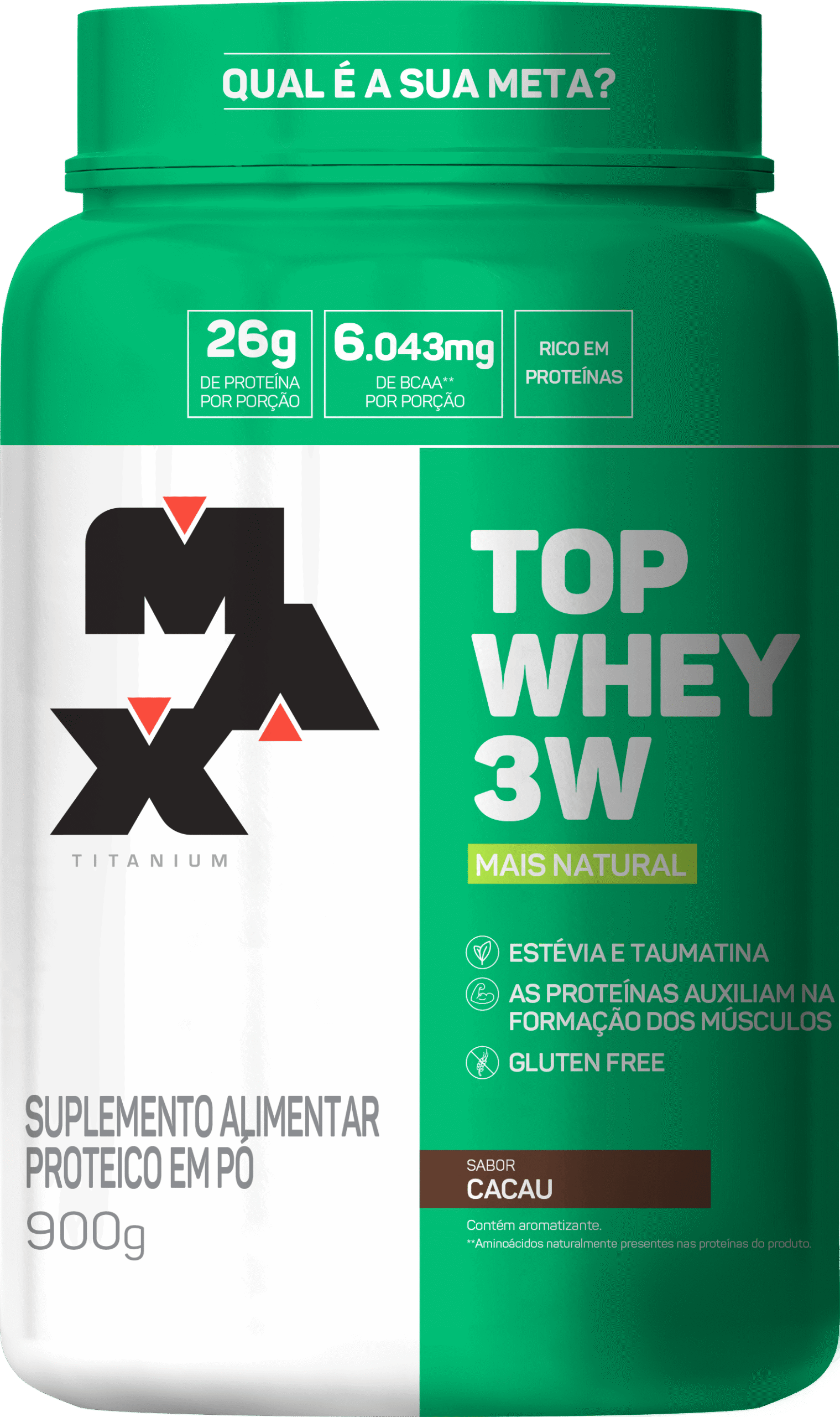 Max Titanium Top Whey 3W + Natural 900G
