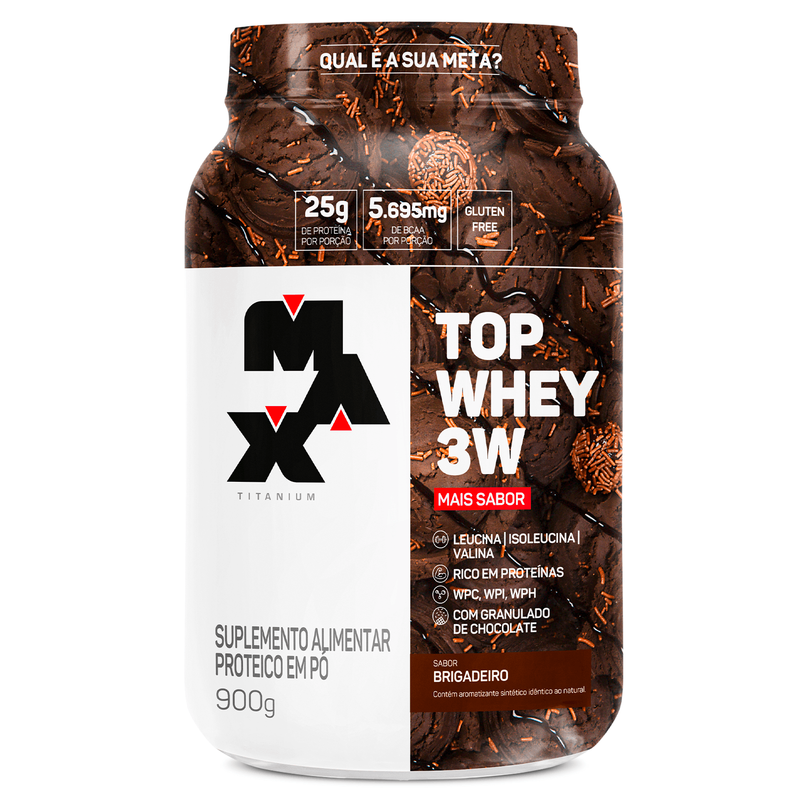 Max Titanium Top Whey 3W + Sabor 900G