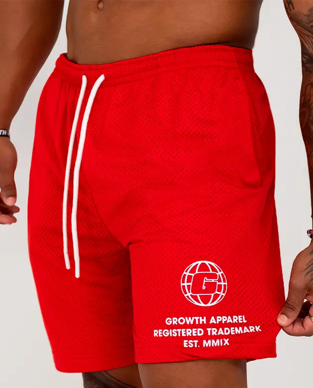 Bermuda Growth Confort Estampa Lateral Vermelho