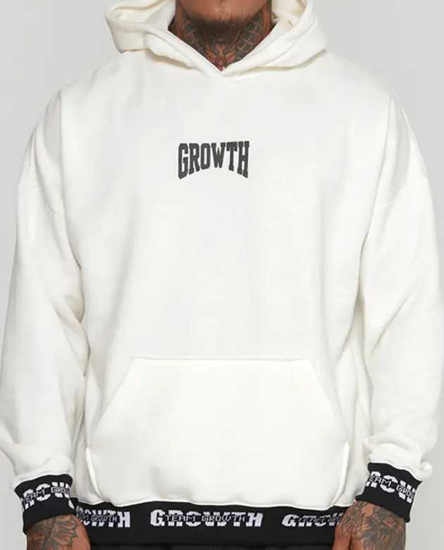 BLUSÃO MOLETOM GROWTH OFF WHITE OVERSIZED WORLDWIDE