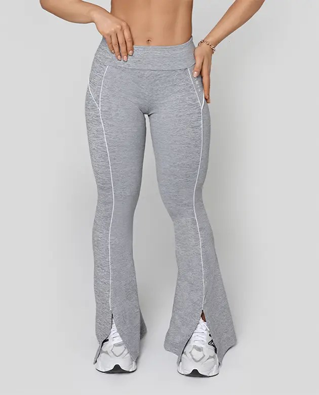 Calça Flare Growth File Cinza Mescla