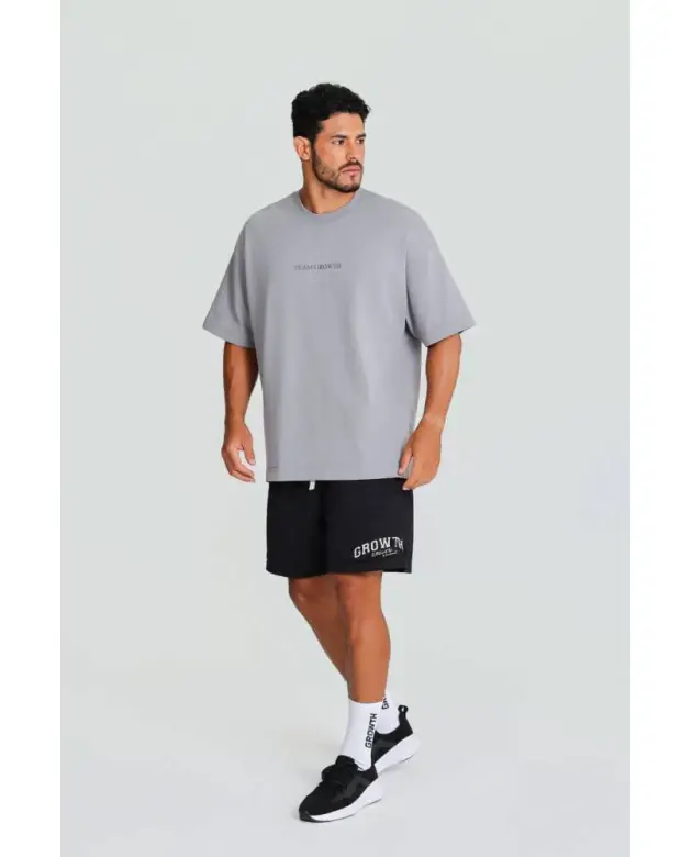 Camiseta Growth Oversized Always Earned cinza claro