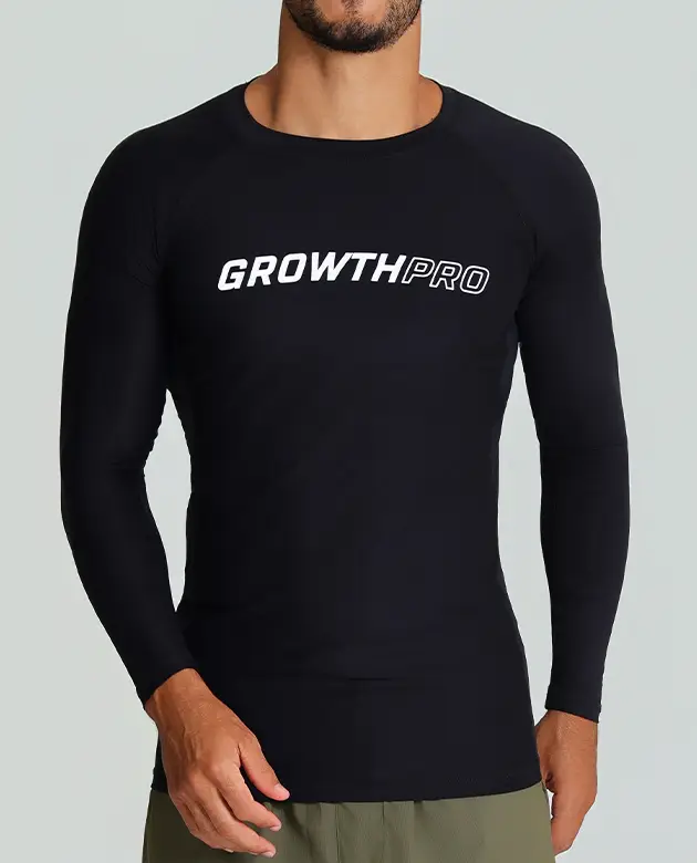 Camiseta Growth Pro manga longa preto