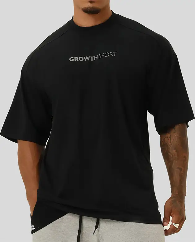Camiseta Growth Sport Oversized Preston Preto