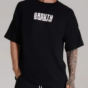 Camiseta Preta Growth Oversized One More Rep