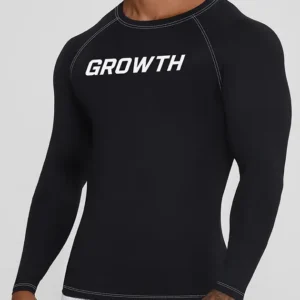 Camiseta Termica Manga Longa Growth Preta Logo