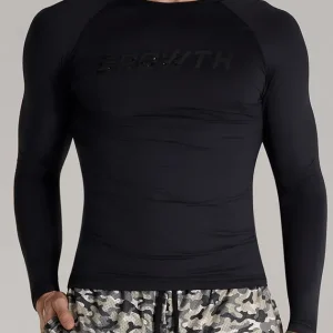 Camiseta Preta Manga Longa Termica Segunda Pele Growth