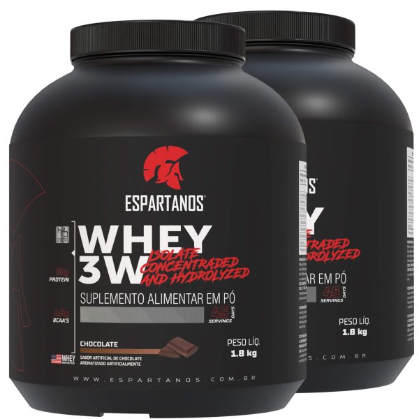 Kit 2x Whey Protein 3w 1,8kg Espartanos – Total 3,6kg
