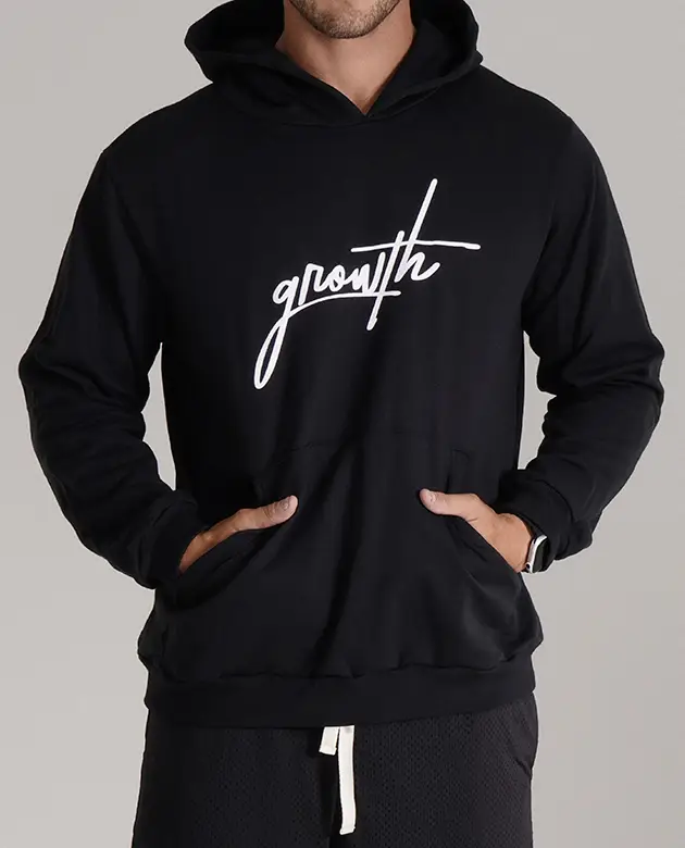 Casaco Moletom Preto Logo Manuscrito