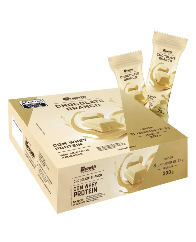 Chocolate Branco com Whey Protein – Display C/ 8Un