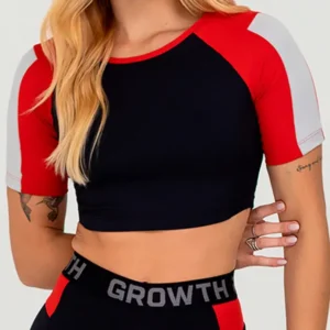 Cropped Growth Manga Curta Multicolor