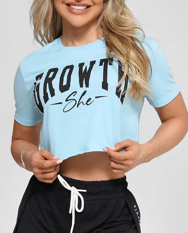 Cropped Growth She Azul Claro