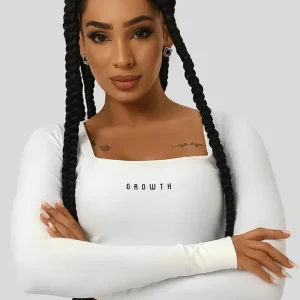 Cropped Growth Under Manga Longa Branco