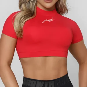 Cropped Sense Manuscrito Vermelho Coral