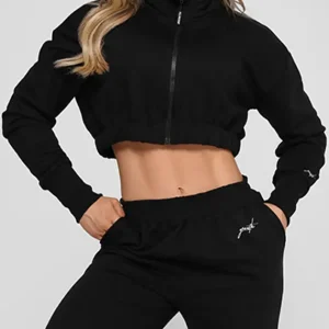 Jaqueta Moletom Cropped Growth Preto