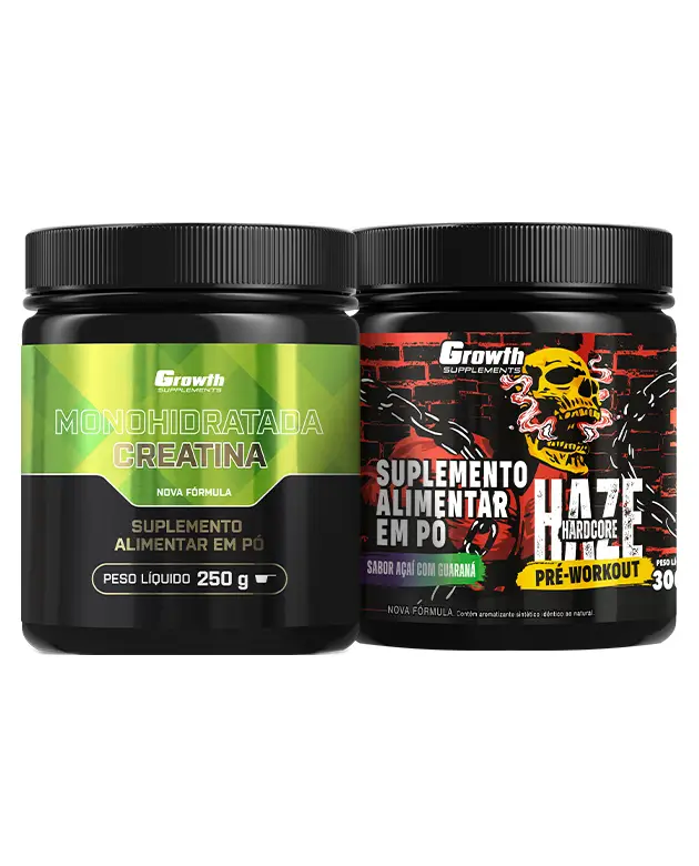 Kit Creatina Monohidratada 250g e Pré-Treino Haze 300g
